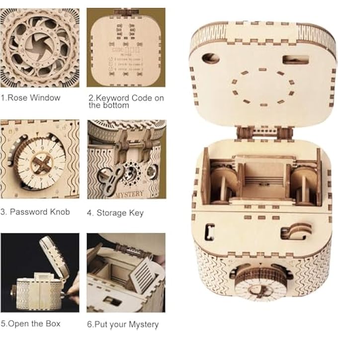 3D WOODEN PUZZLE MECHANICAL MODEL KITS WOODEN PUZZLE TREASURE BOX THINKING SPORTS TASKS PUZZLE GAMES FOR CHILDREN AND ADULTS TOY CREATIVE GIFT - Image 3